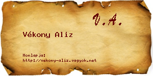 Vékony Aliz névjegykártya